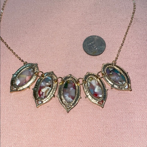 Multi-Colored Chunky Necklace with Gold Hardware - Picture 4 of 4